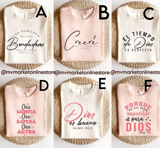 Camisetas con diseños Cristianos